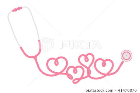 Stethoscope pink color and heart sign symbol 41470870