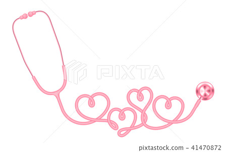 Stethoscope pink color and heart sign symbol Stethoscope pink color and heart sign symbol 41470872
