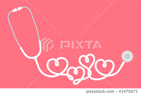 Stethoscope white color and heart sign symbol 41470873