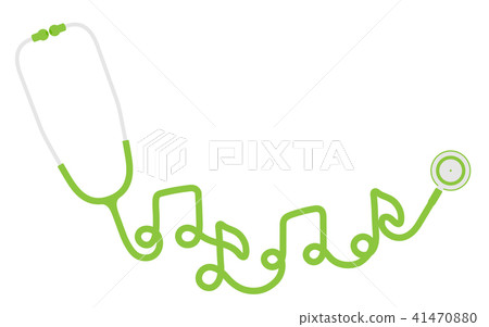 Stethoscope green color and music note sign symbol 41470880