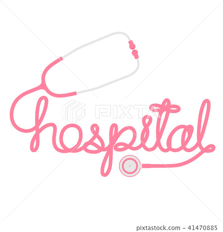 Stethoscope pink color and hospital text 41470885