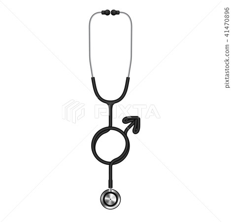 Stethoscope black color and male sign symbol 41470896