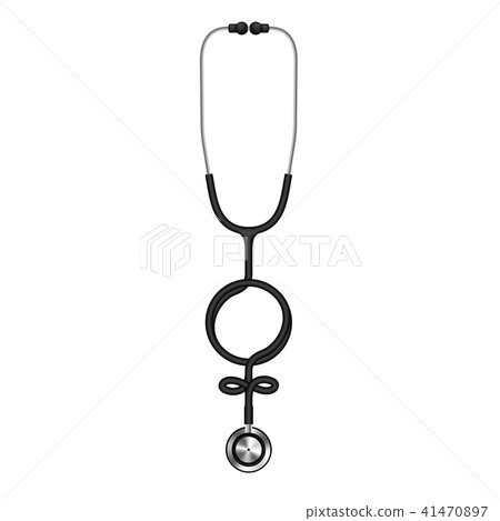 Stethoscope black color and female sign symbol Stethoscope black color and female sign symbol 41470897
