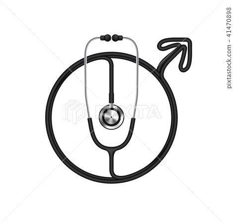 Stethoscope black color and male sign symbol 41470898