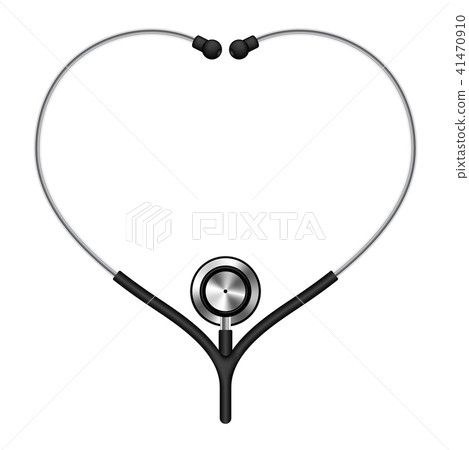 Stethoscope black color and heart sign symbol 41470910