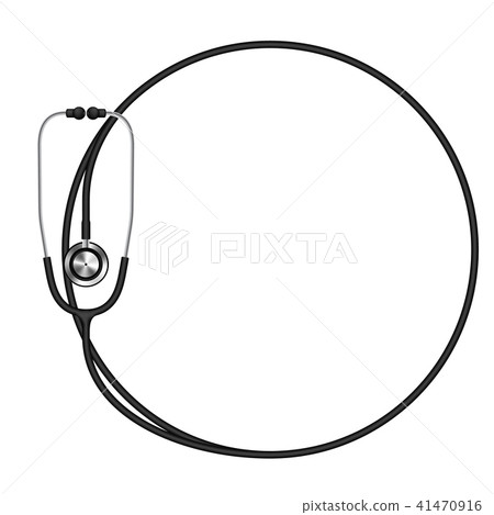 Stethoscope black color and circle shape frame 41470916
