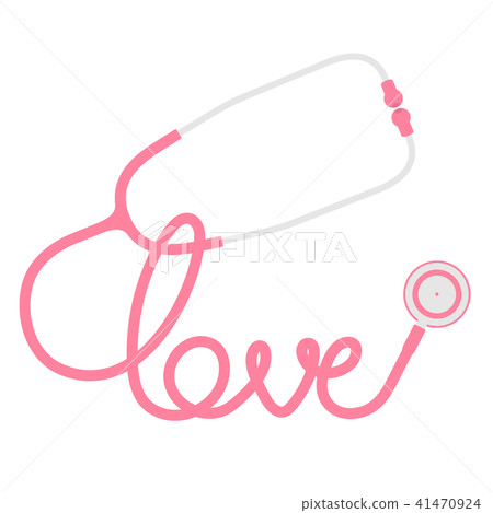 Stethoscope pink color and love text 41470924