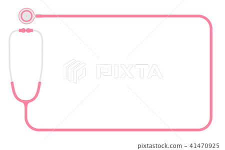 Stethoscope pink color and rectangle shape frame 41470925