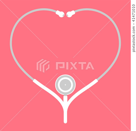 Stethoscope white and heart sign symbol frame Stethoscope white and heart sign symbol frame 41471010