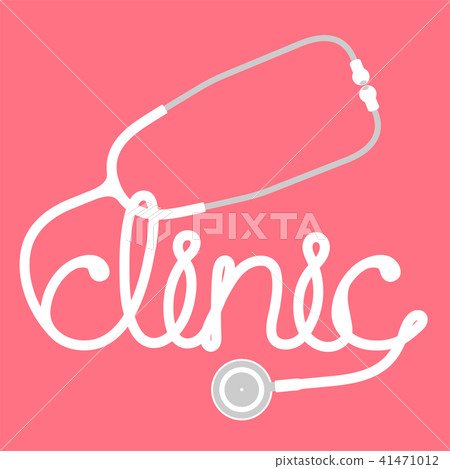 Stethoscope white color and clinic text 41471012
