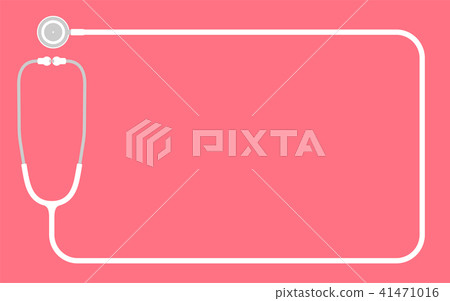 Stethoscope white color and rectangle shape frame 41471016