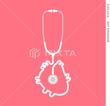 Stethoscope white color and heart sign symbol 41471021
