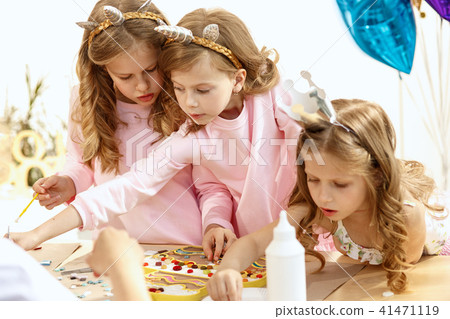 mosaic puzzle art for kids, children's creative game. 41471119