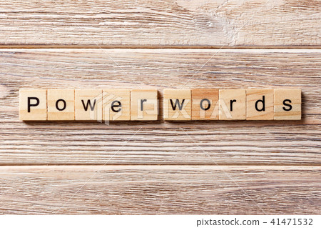 POWER WORDS word written on wood block. POWER WORDS word written on wood block. 41471532