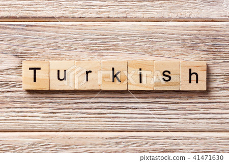 Turkish word written on wood block. Turkish word written on wood block. 41471630