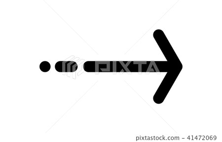 Arrow vector icon with dotted dash line 41472069