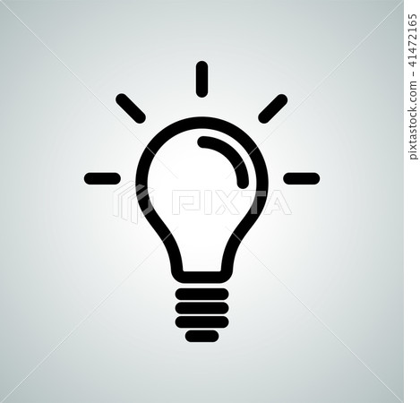 Lamp Light Bulb Vector Idea Icon Stock Illustration