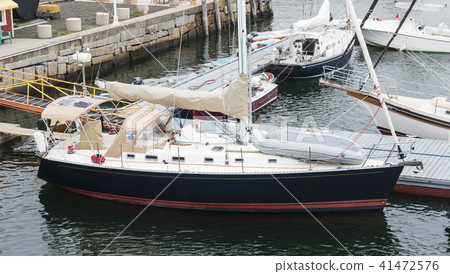 Sailboats docked inn Rockland Maine 41472576