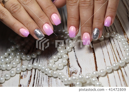 Manicured nails Nail Polish art design. Manicured nails Nail Polish art design. 41472809