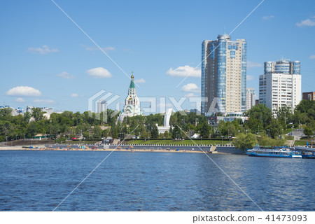 Volga river embankment in Samara, Russia. Panoramic view of the city. Volga river embankment in Samara, Russia. Panoramic view of the city. 41473093