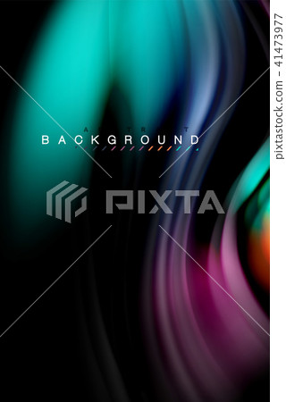 Fluid liquid colors design, colorful marble or plastic wavy texture background, glowing multicolored 41473977