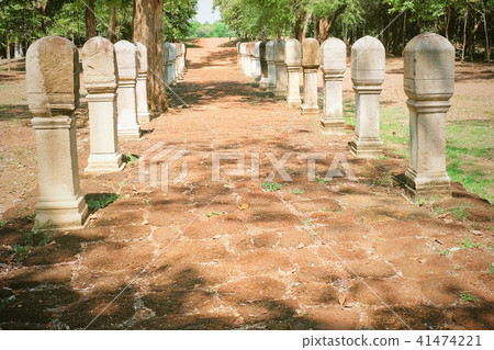 Red Laterite Brick Path in The Historical Park 41474221