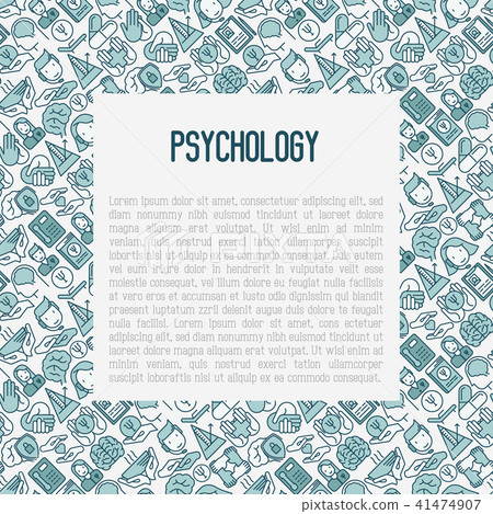 Psychological help concept with thin line icons 41474907