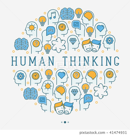 Human thinking concept in circle 41474931