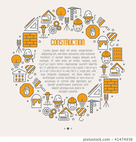 Building construction concept in circle 41474936
