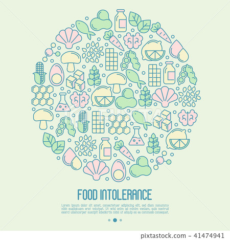 Food intolerance concept in circle 41474941