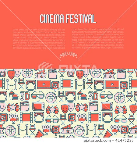 Cinema festival concept with thin line icon 41475253