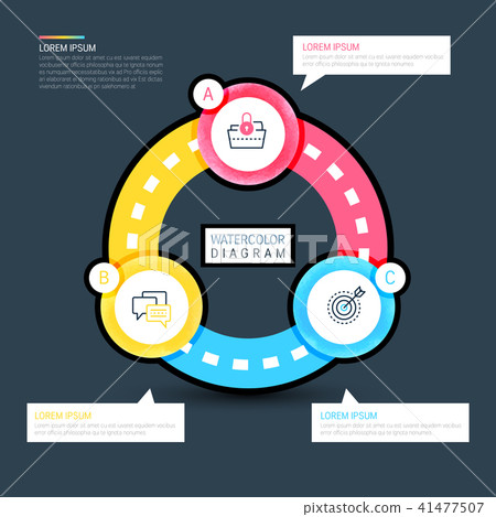 水彩顏色多彩信息圖形 41477507