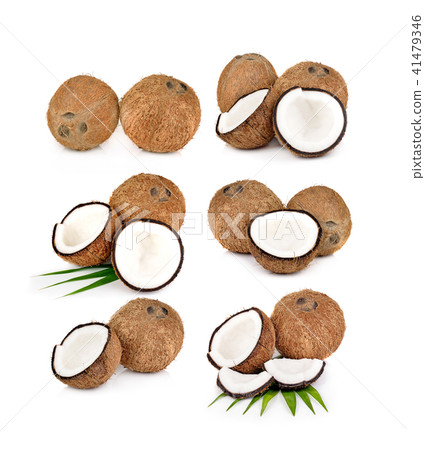 coconut isolated on the white background . 41479346