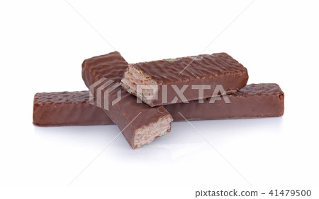 wafers in chocolate on white background. wafers in chocolate on white background. 41479500
