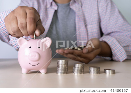man Savings Coins wealth and financial Saving man Savings Coins wealth and financial Saving 41480167