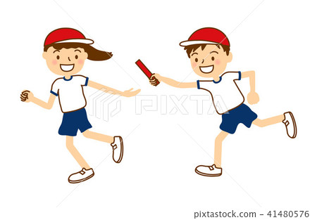 Baton relay girl red 41480576