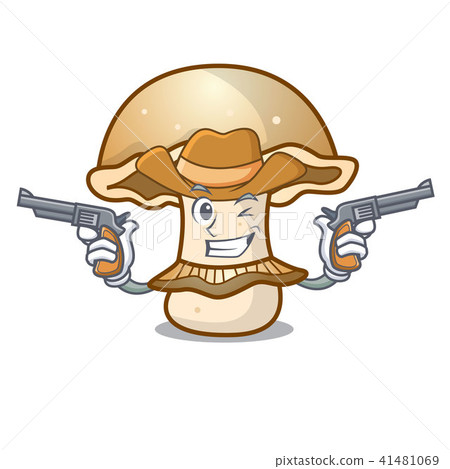 Cowboy portobello mushroom character cartoon 41481069