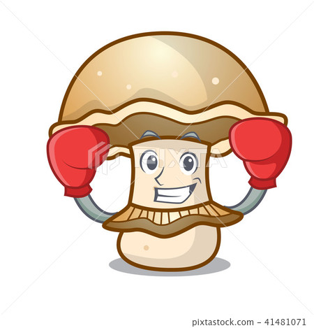 Boxing portobello mushroom character cartoon 41481071