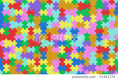 Colorful jigsaw puzzle pattern texture background 41481374