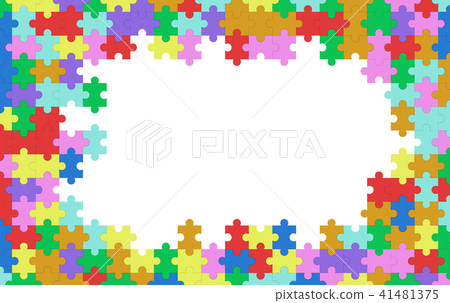 Colorful jigsaw puzzle blank template, pattern Colorful jigsaw puzzle blank template, pattern 41481375