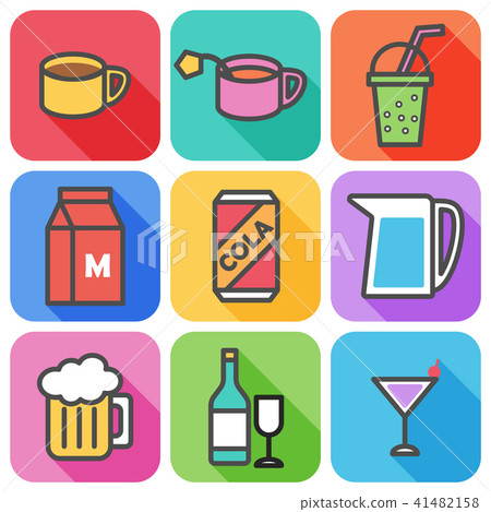 Colorful of drink icon with flat icon concept Colorful of drink icon with flat icon concept 41482158