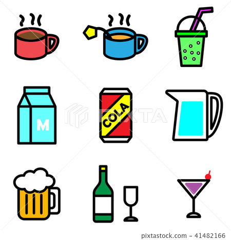 Colorful of variety drink icon on white background Colorful of variety drink icon on white background 41482166