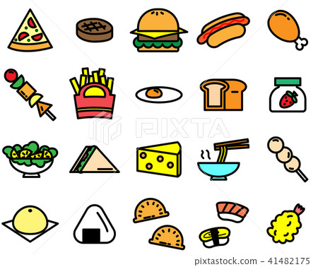 Colorful of variety food icon on white background Colorful of variety food icon on white background 41482175