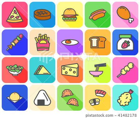Colorful of variety food icon with flat icon 41482178