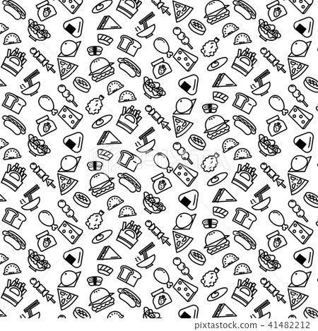 pattern background outline of variety food pattern background outline of variety food 41482212