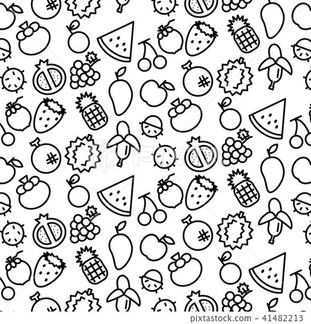 pattern background outline of variety fruit 41482213