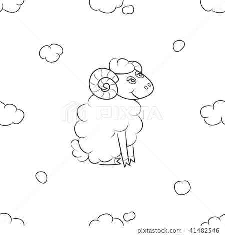 Furry sheep flying in the sky. 41482546
