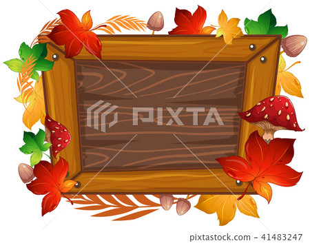 A Wooden Frame Autumn Theme A Wooden Frame Autumn Theme 41483247