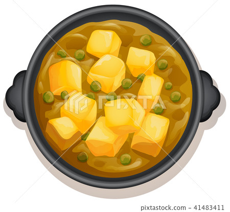 A Yellow Curry on Hot Pan A Yellow Curry on Hot Pan 41483411