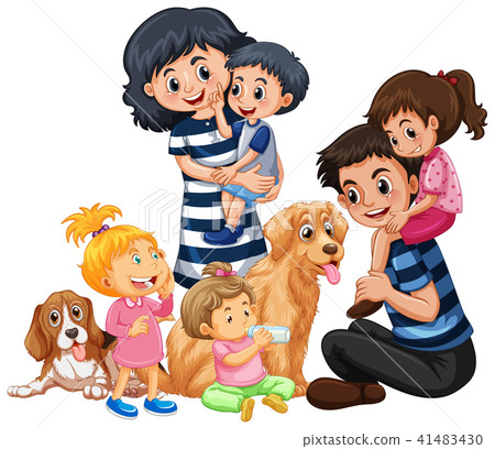 A Happy Family and Pet 41483430